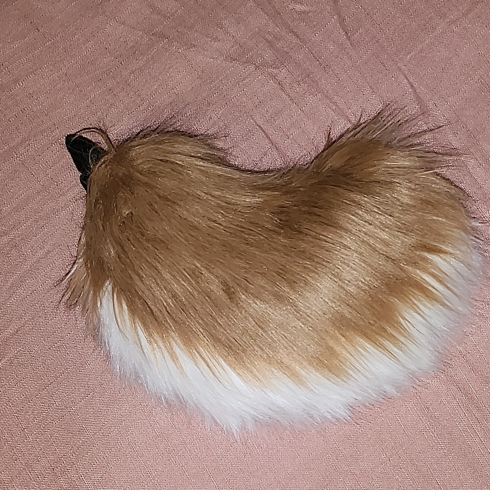 Faux Fur Tan and White Clutch